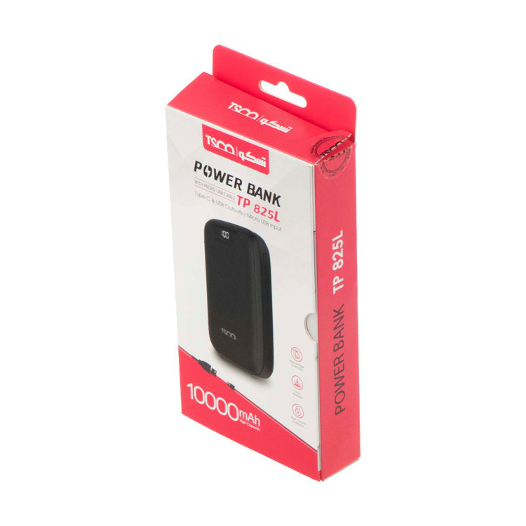 پاور بانک تسکو مدل TP 825L با ظرفیت 10000 میلی آمپر ساعت