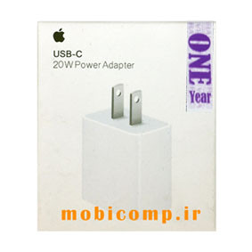 شارژر آیفون 20 وات تایپ سی دو پین گارانتی یکساله