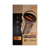 شارژر فندکی USB + Type-C PD دو پورت 38 وات 6.1 آمپر (کیفیت ضمانت شده)