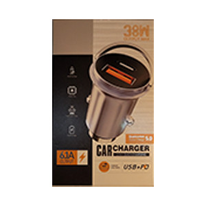 شارژر فندکی USB + Type-C PD دو پورت 38 وات 6.1 آمپر (کیفیت ضمانت شده)