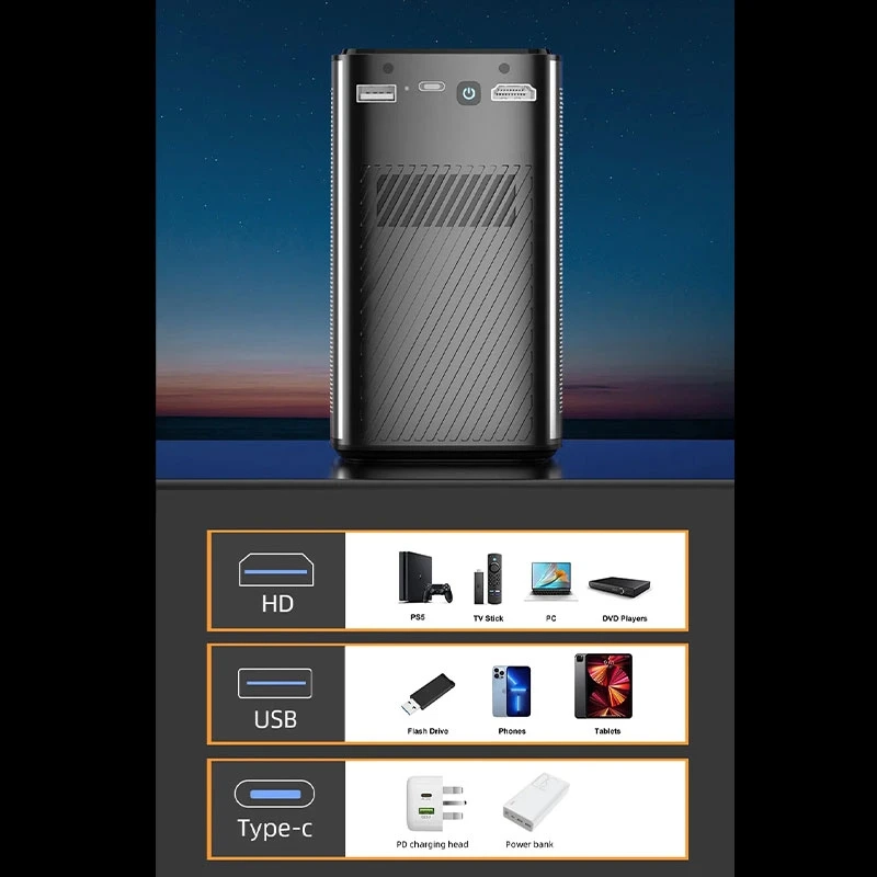 پروژکتور هوشمند BYINTEK p70 قابل حمل و شارژی به همراه کیف و سه پایه