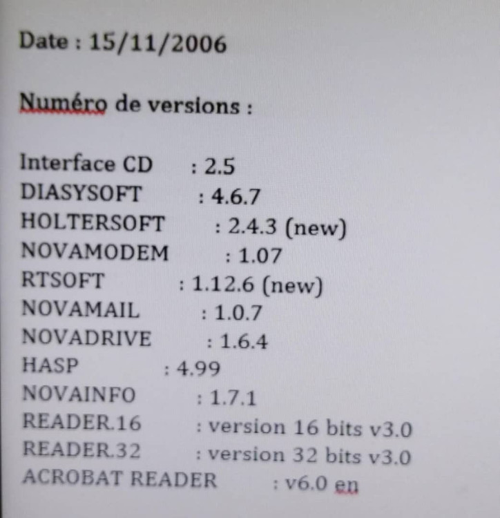 Novacor HolterSoft Ultima With SoftLock (Novacor, Diasys Integra Access, Vista, Vista O2, Vista Access, Vista Plus, Diasys Plus)