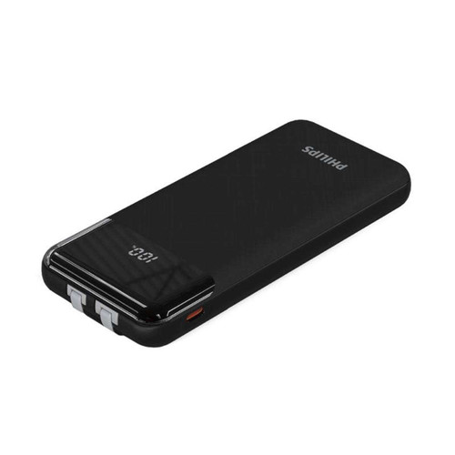 پاور بانک فیلیپس 22.5W مدل DLP9026KB ظرفیت 10000 میلی آمپر ساعت با کابل