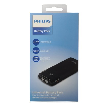 پاور بانک فیلیپس 22.5W مدل DLP9026KB ظرفیت 10000 میلی آمپر ساعت با کابل