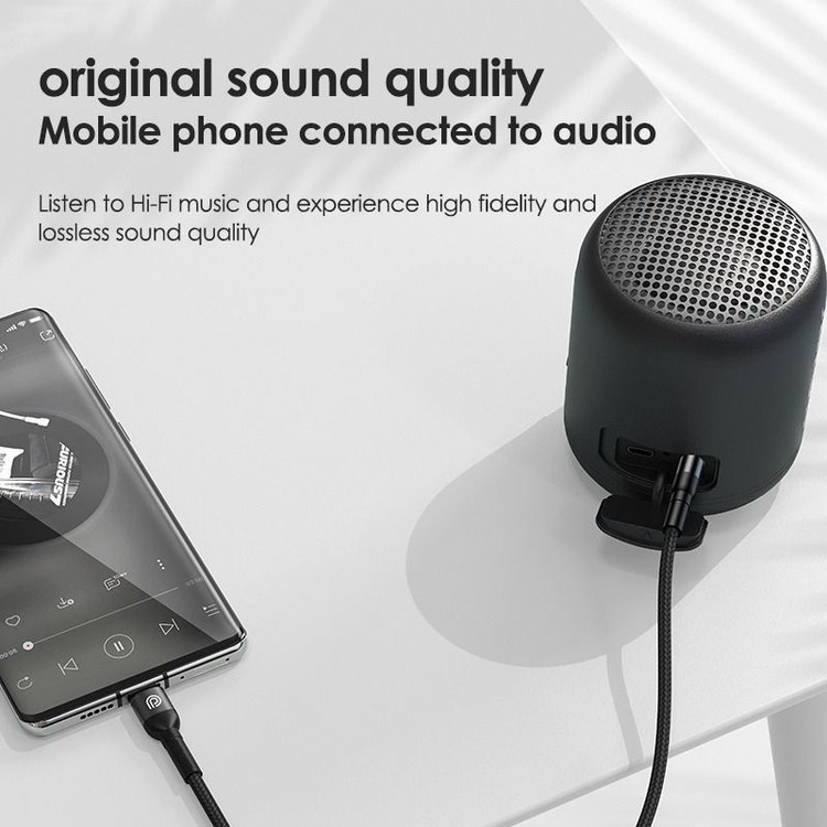 کابل تبدیل تایپ سی به آیوایکس جک 3.5 میلیمتری فون پلنت 120 سانتیمتر