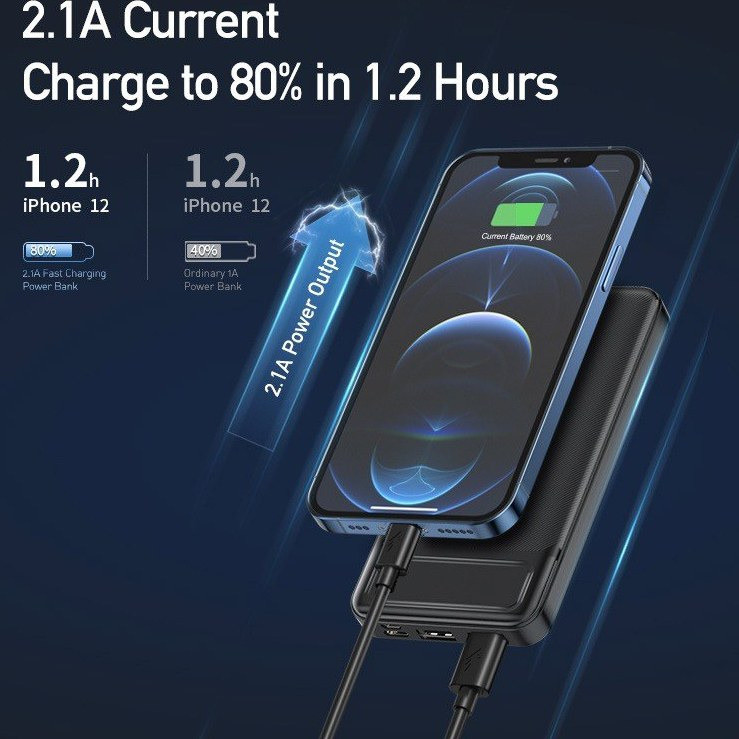 پاوربانک اوی مدل P5K ظرفیت 10000 میلیآمپر ساعت با شارژ سریع 2.1 آمپر